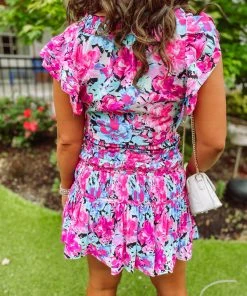 Entro Aliya Floral Tiered Mini Skirt