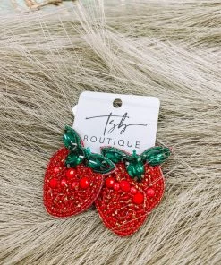 Texas Bling Jewelry Fresas Stud Earrings