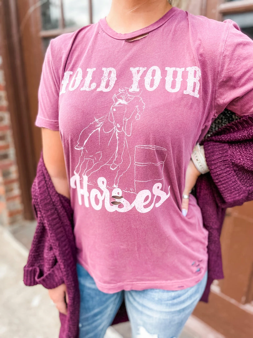 G Ink Graphic Tees Hold Your Horses 2 G Ink Graphic Tees Hold Your Horses