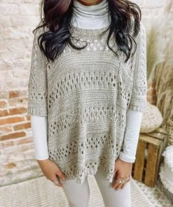 Ces Femme Tara Crochet Knit Sweater Tops