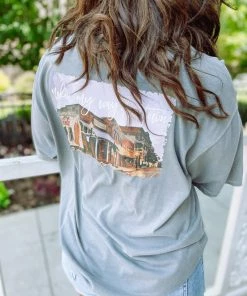 Pierce + Pine Makin' My Way Downtown-S/S-Grey Graphic Tees