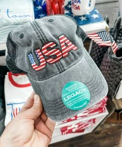 Texas Bling USA Stars & Stripes Cap- Black- Mesh