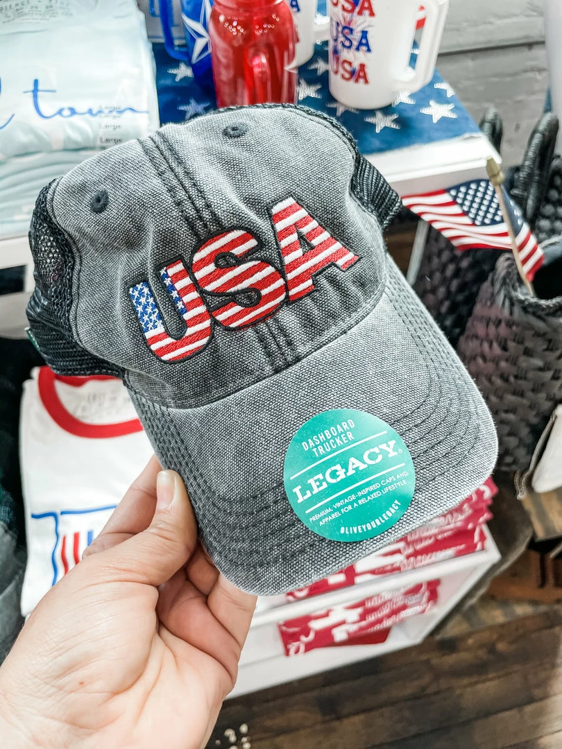 Texas Bling USA Stars & Stripes Cap- Black- Mesh 1 Texas Bling USA Stars & Stripes Cap- Black- Mesh