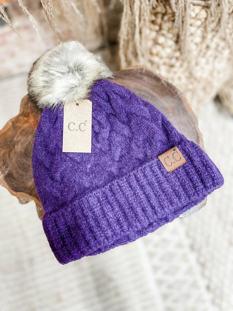 Texas Bling Lillie Chunky Braided Knitted Beanie 1 Texas Bling Lillie Chunky Braided Knitted Beanie