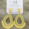 Texas Bling Jewelry Yellow Beaded Teardrop Earrings