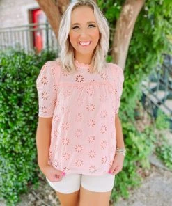 Entro Rue Eyelet High Neck Top Tops