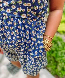 &MERCI Dolly Ruched Drawstring Floral Romper