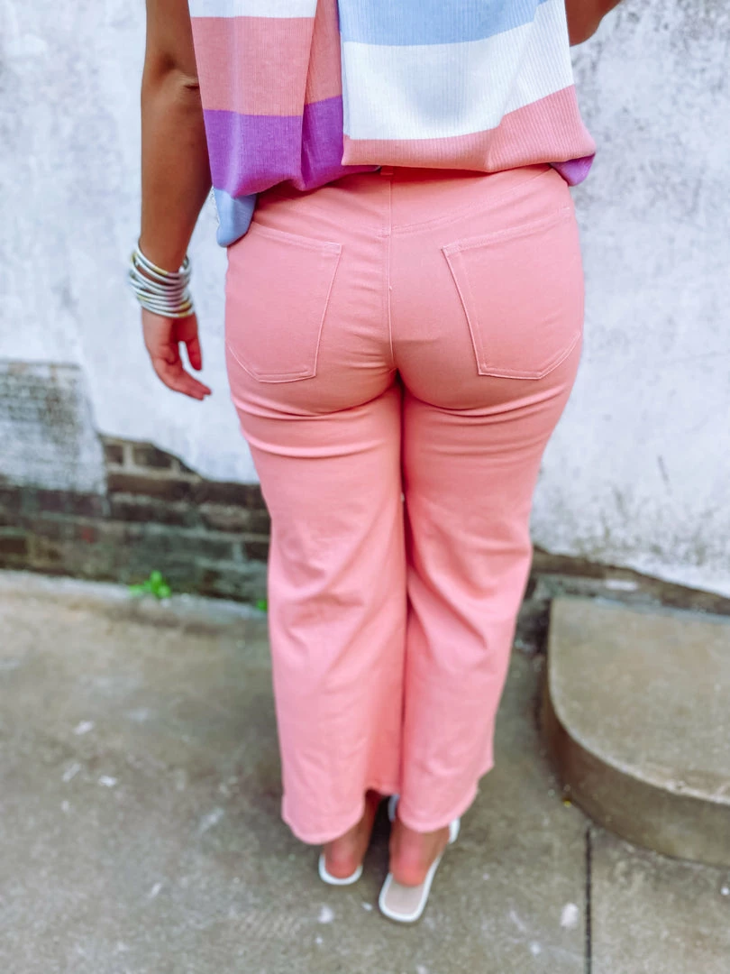 Entro Ayla Peach High Waisted Denim Pants 4 Entro Ayla Peach High Waisted Denim Pants