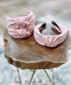 Texas Bling Hair Accessories Pattie Pink With Blue Dot Headband