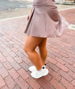 Love Tree Bottoms Brandy Mini Skort- Taupe 7 Love Tree Bottoms Brandy Mini Skort- Taupe