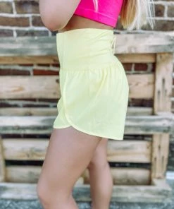 Love Tree Sonia Fitted Athletic Shorts- Lime