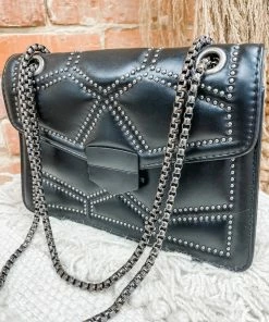 Texas Bling Chloe Black Stud Crossbody