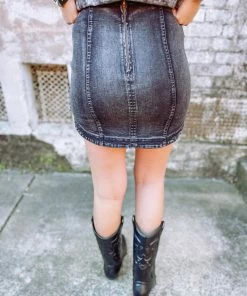 Wild Lilac Khloe Stretchy Denim Mini Skirt