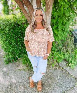 Hayden Agnes Bell Sleeve Square Neck Floral Top