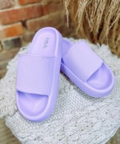 Mia Lexa Slide Sandals- Lavender Shoes