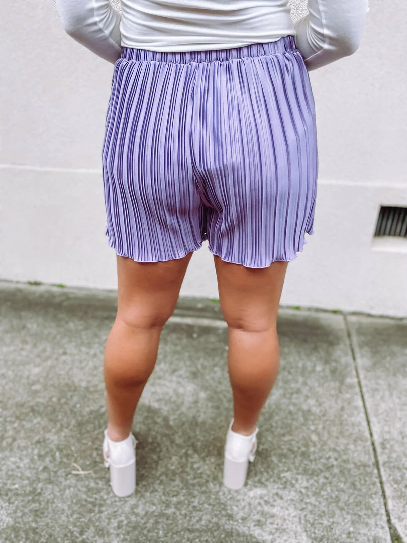 Listicle Bottoms June Flowy Satin Shorts- Lavender 5 Listicle Bottoms June Flowy Satin Shorts- Lavender