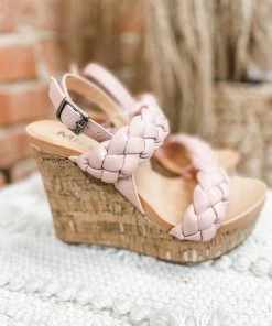Mia Afia Wedges- Blush