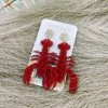 Texas Bling Jewelry Irene Acrylic Glitter Crawfish Earrings