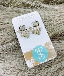 Texas Bling Jewelry Eloise Star Cluster Stud Earrings