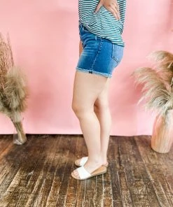 Kancan Denim Everly High Rise Cuffed Shorts