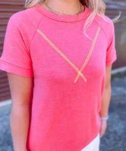 Oddi Plus Camila Triangle Reverse Coverstitch Top Tops