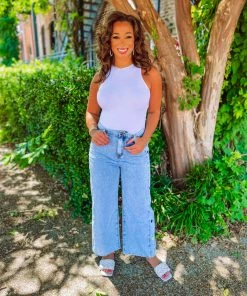 Listicle Maia Denim Washed Wide Bottom Pants 11 Listicle Maia Denim Washed Wide Bottom Pants