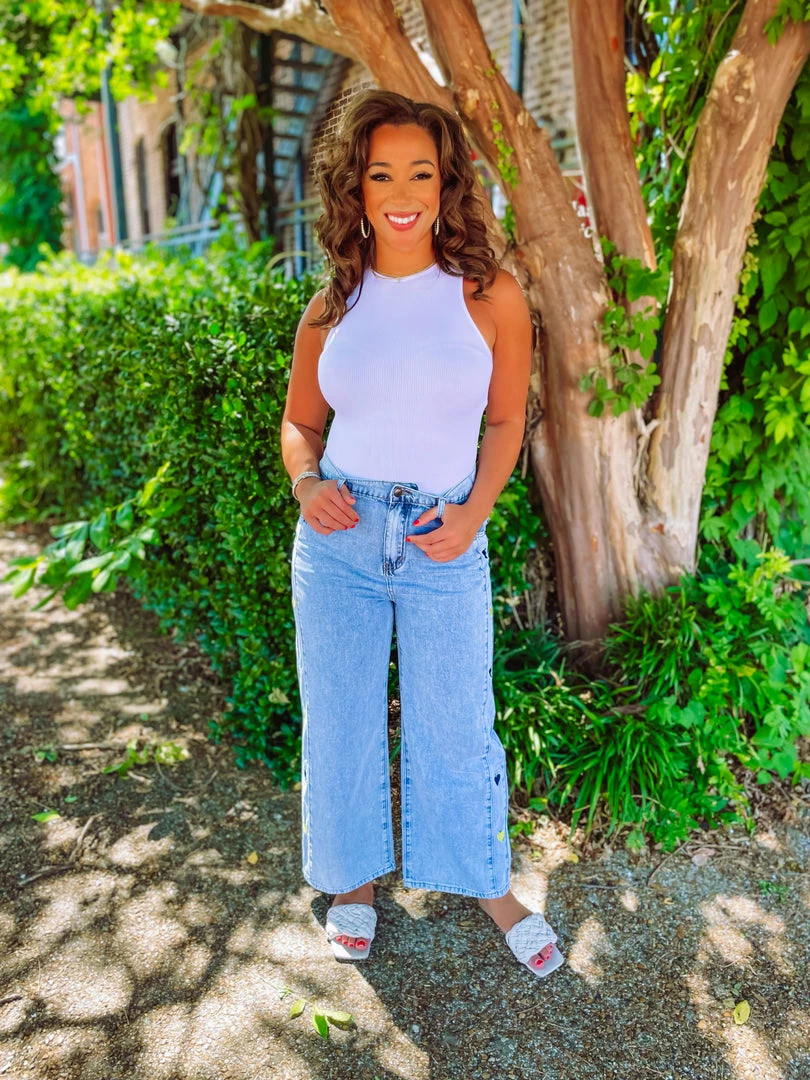 Listicle Maia Denim Washed Wide Bottom Pants 6 Listicle Maia Denim Washed Wide Bottom Pants