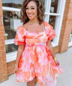 Entro Mandy Puff Sleeve Dress Dresses