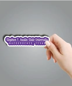 Texas Bling Cursive Stephen F Austin State University Sticker