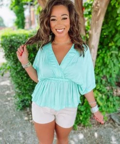 Mustard Seed Charlotte Woven Top- Milky Green