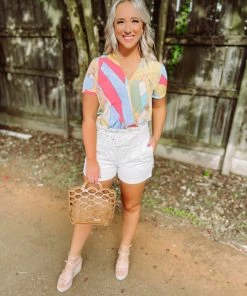 Must Have Victoria Paperbag Belted Shorts- Oatmeal Bottoms