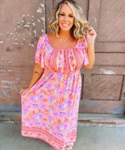 Hailey & Co Plus Dahlia Printed Maxi Dress