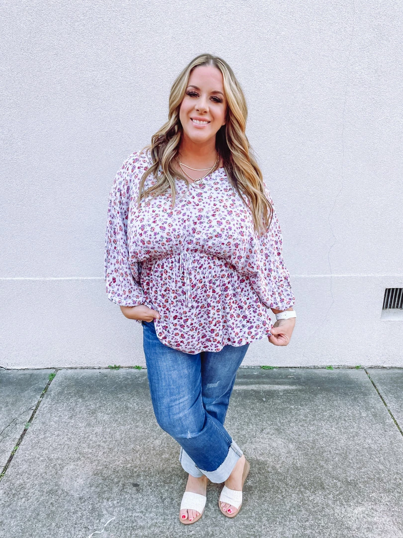 Hayden Plus Brooke V Neck Dolman Floral Top 2 Hayden Plus Brooke V Neck Dolman Floral Top
