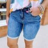 Judy Blue Lindy High Rise Cuffed Bermunda Shorts Denim