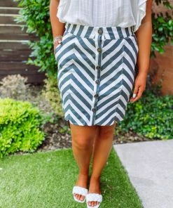 Listicle Cici Striped Button Down Skirt Take Me Away: Resort Edition