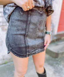 Wild Lilac Khloe Stretchy Denim Mini Skirt