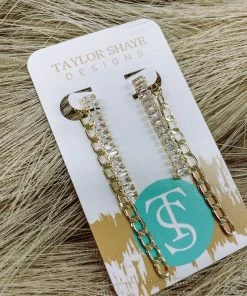 Texas Bling Millie CZ Chain Drop Earrings