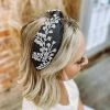 Texas Bling Hair Accessories Lesly White Flower Vine Beaded Headband