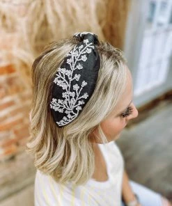 Texas Bling Hair Accessories Lesly White Flower Vine Beaded Headband