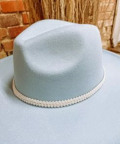 Texas Bling Felt Hats Saylor Wide Brim Felt Hat- Baby Blue