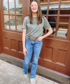 ECO- FRIENDLY WHITE INK ON MILITARY GREEN Ol' Son- Military Green Graphic Tees 5 ECO- FRIENDLY WHITE INK ON MILITARY GREEN Ol' Son- Military Green Graphic Tees