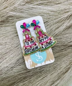 Texas Bling Birthday Girl Beaded Earrings
