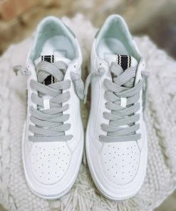 Texas Bling Shoes Paz Star Sneaker- Silver Sparkle 9 Texas Bling Shoes Paz Star Sneaker- Silver Sparkle