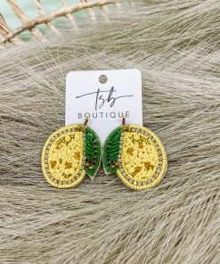 Texas Bling Lemon Stud Earrings Jewelry