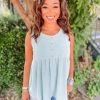Ces Femme Sloane Button Trim Detail Babydoll Tank Tops