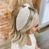 Texas Bling Miranda White Beaded Headband Neutral Babe
