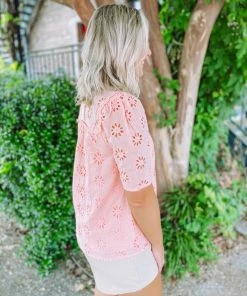 Entro Rue Eyelet High Neck Top Tops