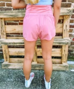 Love Tree Bottoms Sonia Fitted Athletic Shorts- Rose