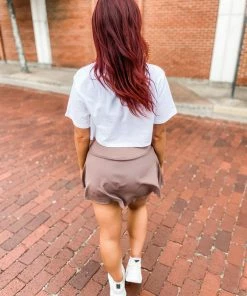 Rosio Clothing Tops Eva Cropped Short Sleeve Oversized Tee- White