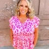Hailey & Co Sandra Cheetah Smocked Waist Top